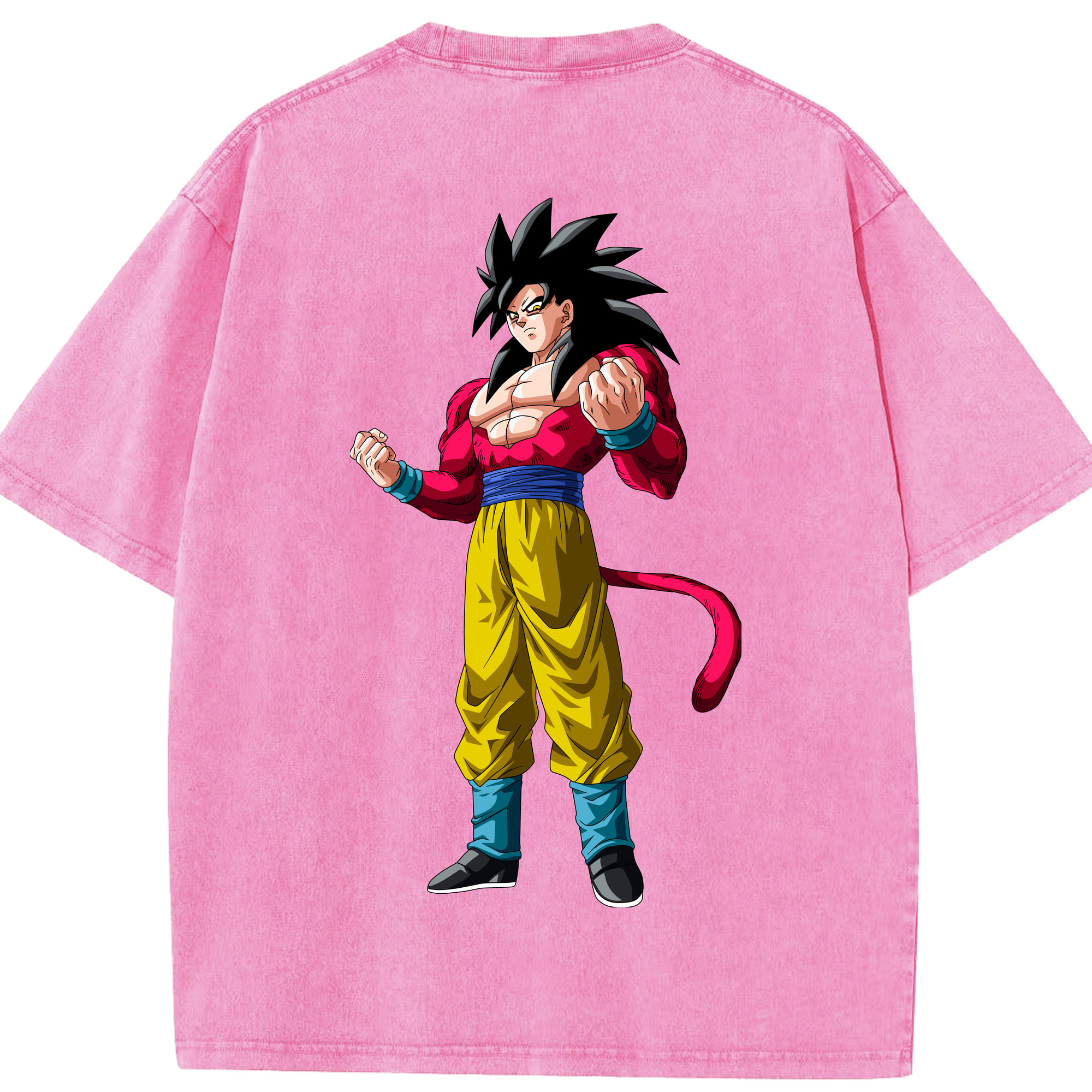 （画像用） ドラゴンボール 孫悟空（そん ごくう）Son Goku カカロット DRAGON BALL Kakarotto 綿100% ヴィンテージ風 半袖Tシャツ（背面プリント）